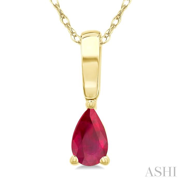 Pear Shape Gemstone Solitaire Pendant View 3
