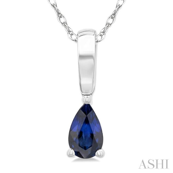 Pear Shape Gemstone Solitaire Pendant View 3