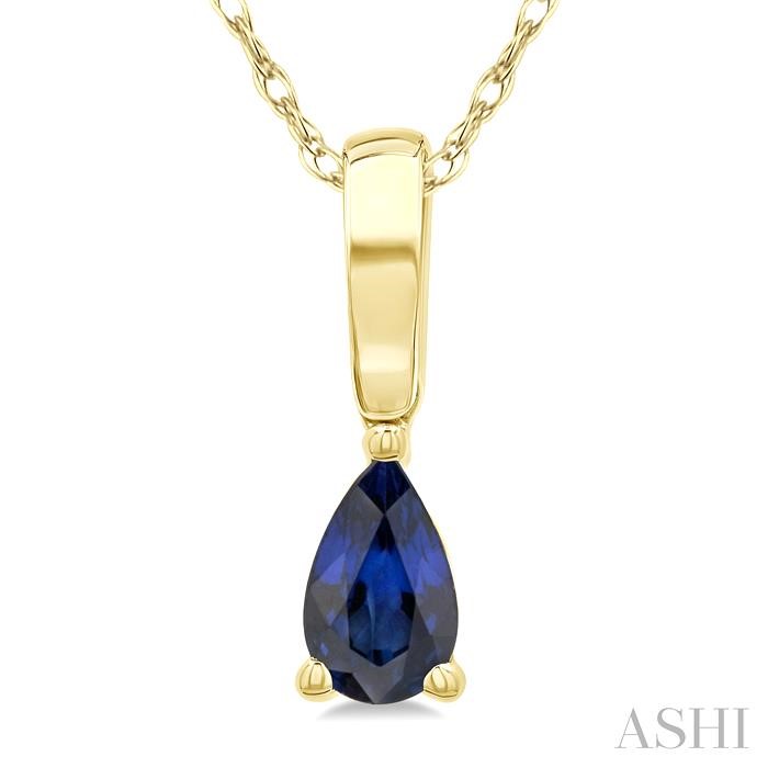 Pear Shape Gemstone Solitaire Pendant View 3