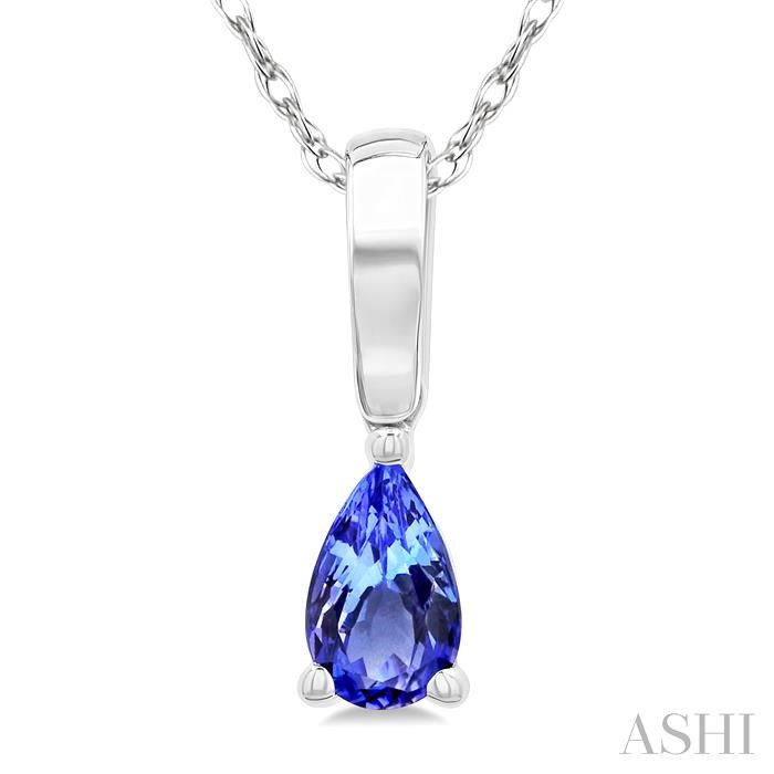 Pear Shape Gemstone Solitaire Pendant View 3