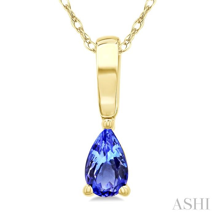 Pear Shape Gemstone Solitaire Pendant View 3