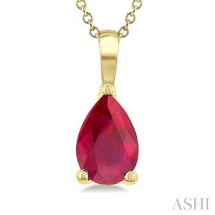 Pear Shape Gemstone Solitaire Pendant View 3