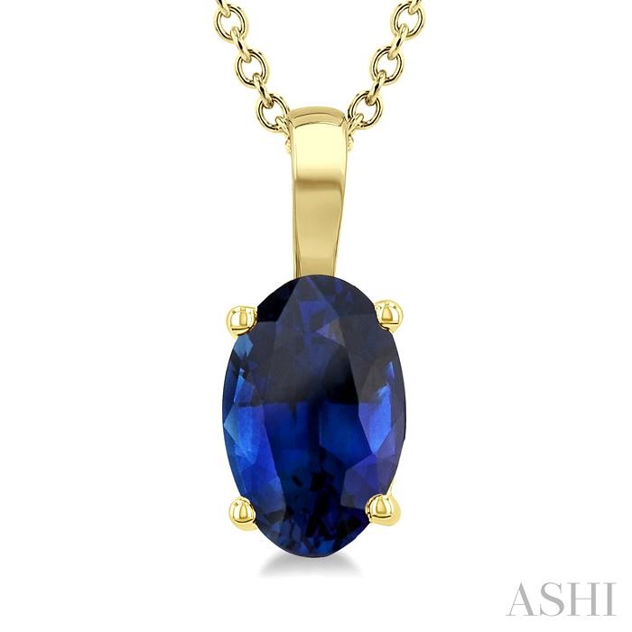 Oval Shape Gemstone Solitaire Pendant View 3