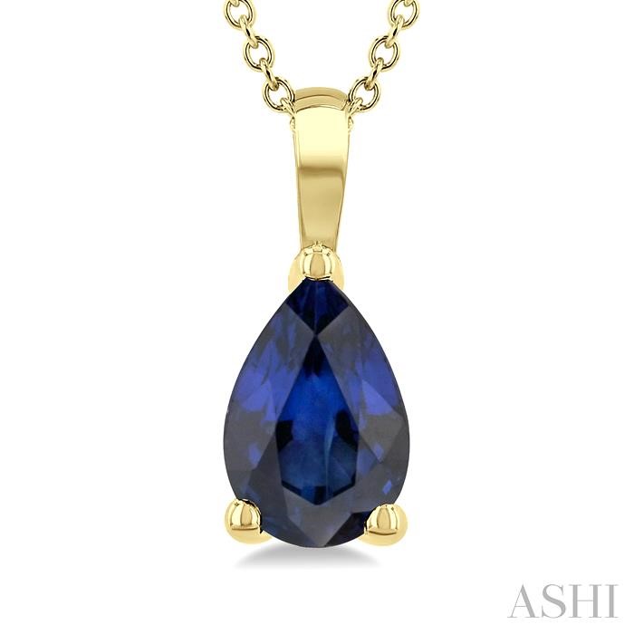 Pear Shape Gemstone Solitaire Pendant View 3