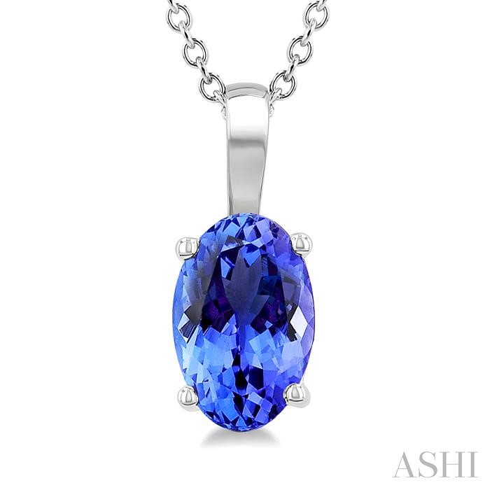 Oval Shape Gemstone Solitaire Pendant View 3