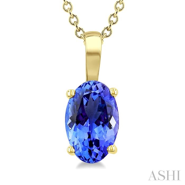 Oval Shape Gemstone Solitaire Pendant View 3