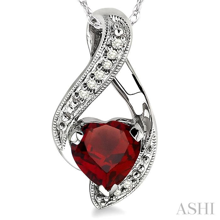 Heart Shape Gemstone & Diamond Pendant View 3