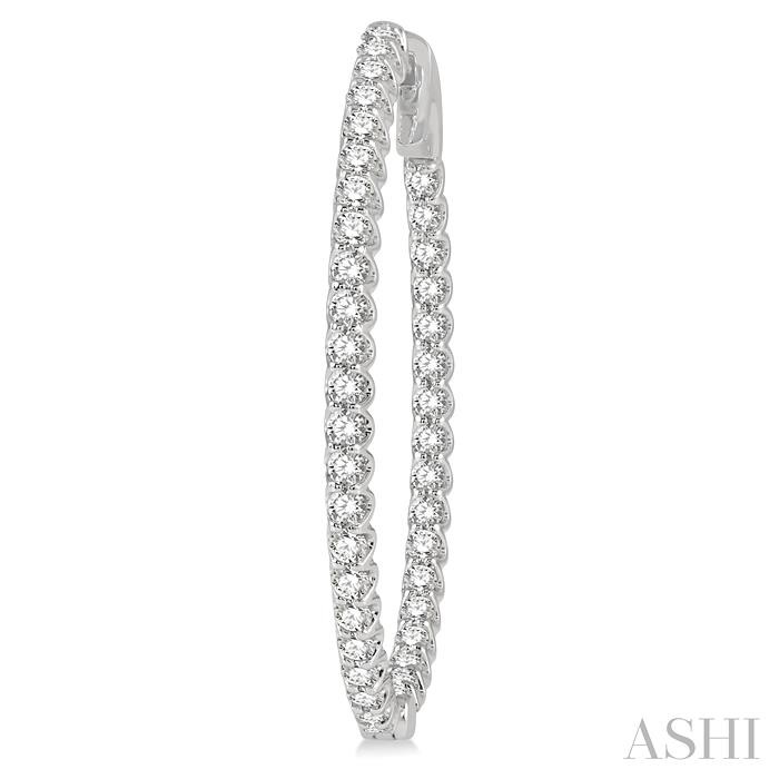Inside-Out Diamond Oval Hoop Earrings View 3