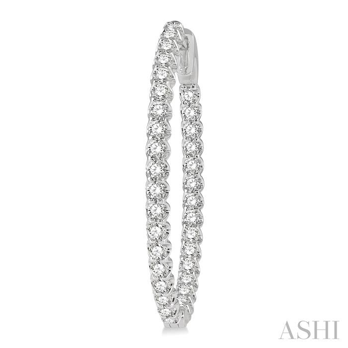 Inside-Out Diamond Oval Hoop Earrings View 3