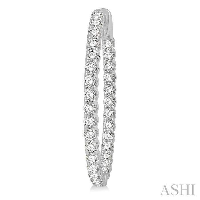 Inside-Out Diamond Oval Hoop Earrings View 3