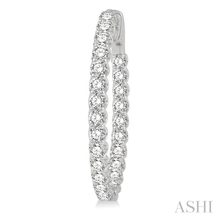 Inside-Out Diamond Oval Hoop Earrings View 3