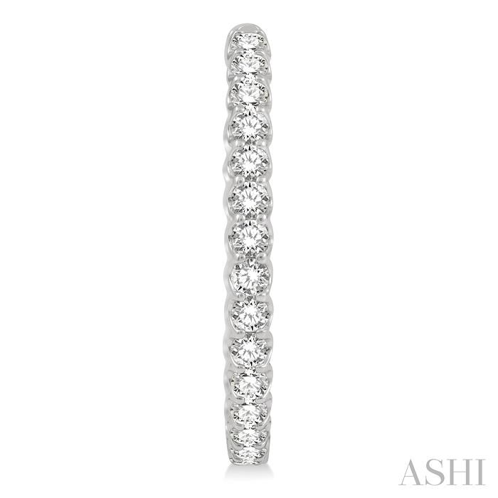Inside-Out Diamond Oval Hoop Earrings View 2