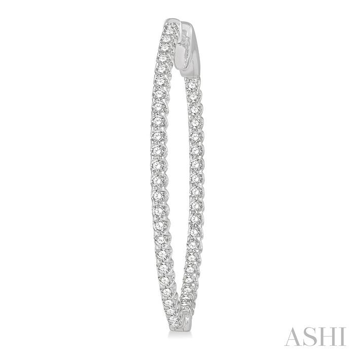 Inside-Out Diamond Oval Hoop Earrings View 3