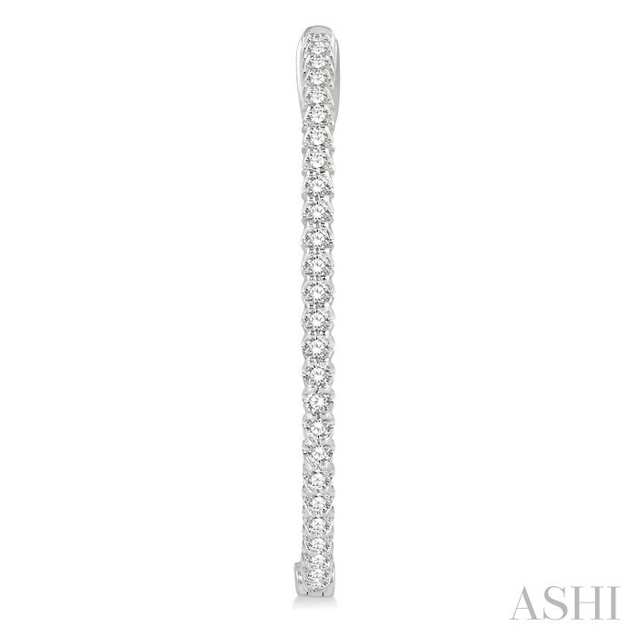 Inside-Out Diamond Oval Hoop Earrings View 2