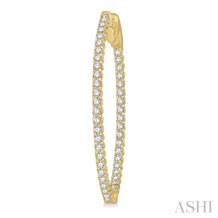 Inside-Out Diamond Oval Hoop Earrings View 3