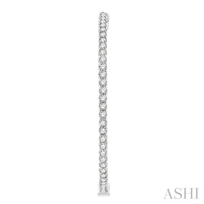 1 3/4-Inch Round Inside-Out Diamond Hoop Earrings View 2