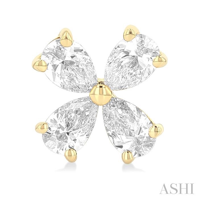 Floral Diamond Stud Earrings View 2