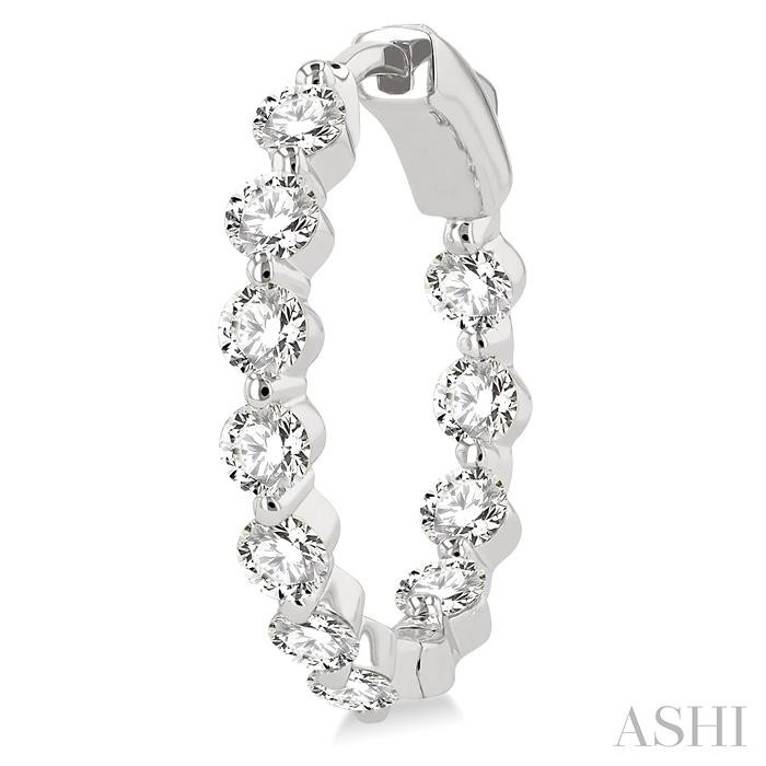 Inside-Out Diamond Round Hoop Earrings View 3