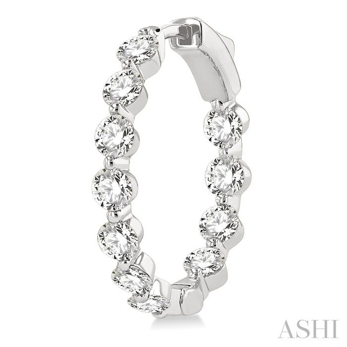 Inside-Out Diamond Round Hoop Earrings View 3