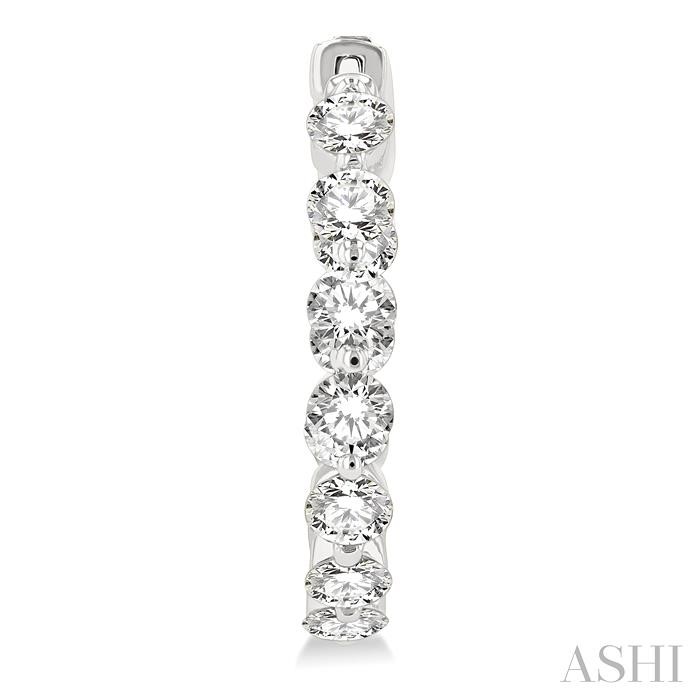 Inside-Out Diamond Round Hoop Earrings View 2