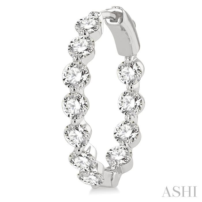 Inside-Out Diamond Round Hoop Earrings View 3