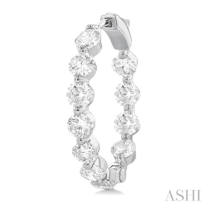 Inside-Out Diamond Round Hoop Earrings View 3