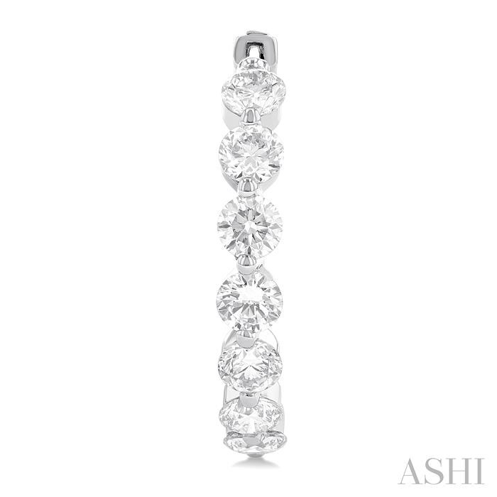 Inside-Out Diamond Round Hoop Earrings View 2