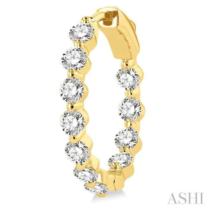 Inside-Out Diamond Round Hoop Earrings View 3