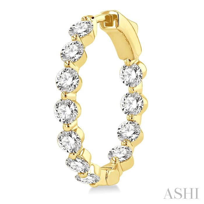 Inside-Out Diamond Round Hoop Earrings View 3
