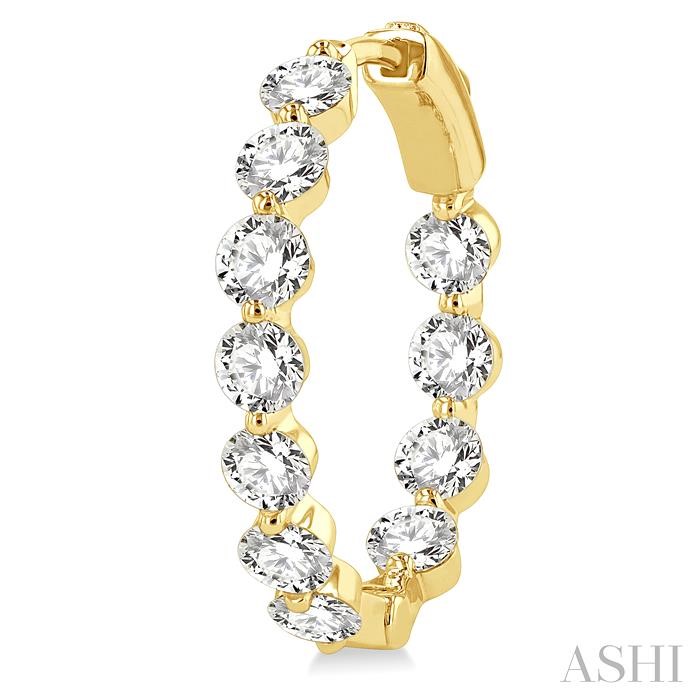 Inside-Out Diamond Round Hoop Earrings View 3