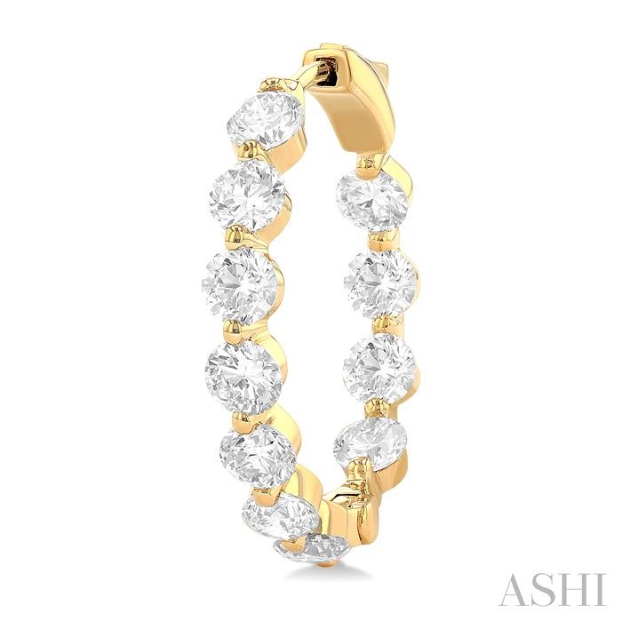 Inside-Out Diamond Round Hoop Earrings View 3