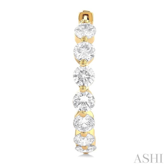 Inside-Out Diamond Round Hoop Earrings View 2