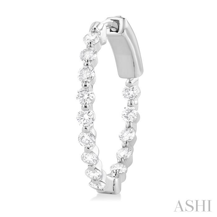 Inside-Out Diamond Round Hoop Earrings View 3