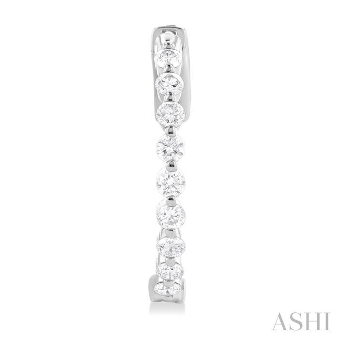 Inside-Out Diamond Round Hoop Earrings View 2