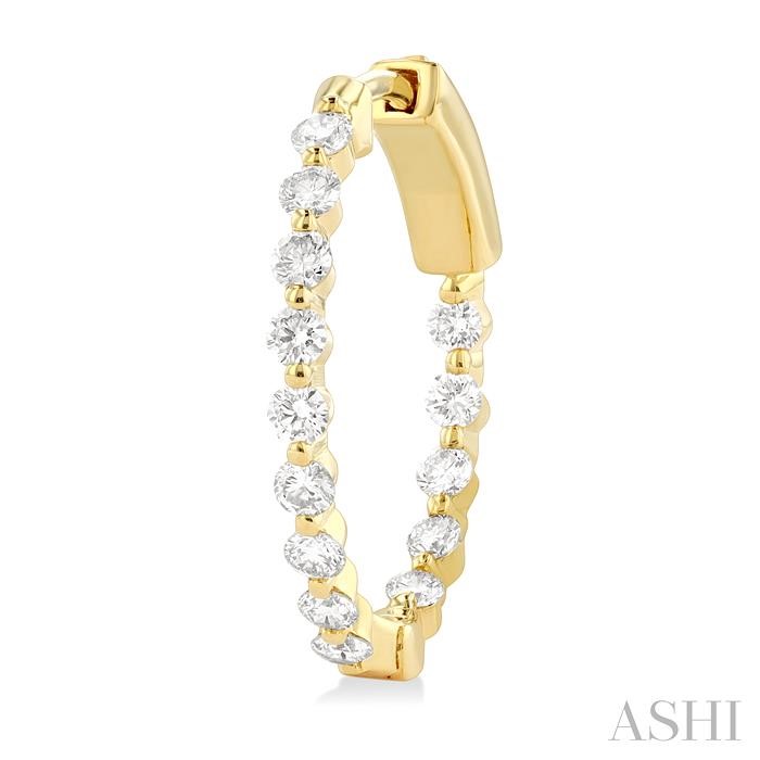 Inside-Out Diamond Round Hoop Earrings View 3