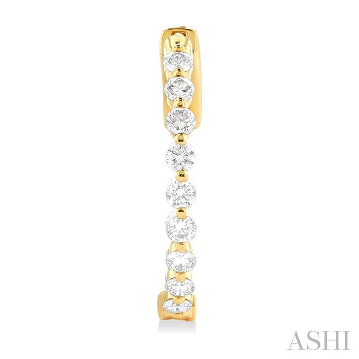 Inside-Out Diamond Round Hoop Earrings View 2