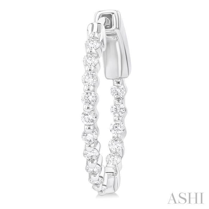 Inside-Out Diamond Round Hoop Earrings View 3