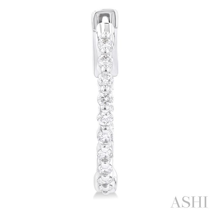 Inside-Out Diamond Round Hoop Earrings View 2