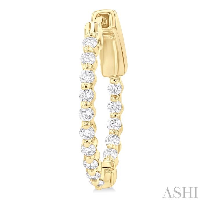 Inside-Out Diamond Round Hoop Earrings View 3