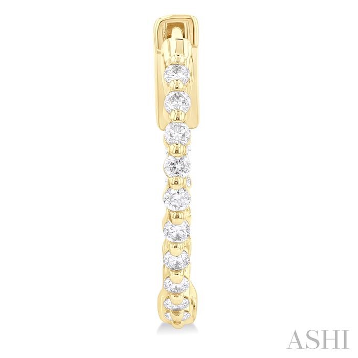 Inside-Out Diamond Round Hoop Earrings View 2