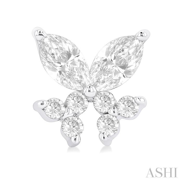 Twin Fish Diamond Stud Earrings View 2