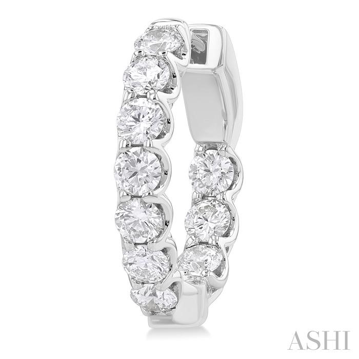 Inside-Out Diamond Round Hoop Earrings View 3