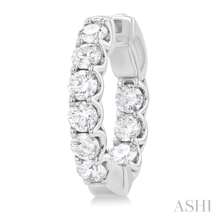 Inside-Out Diamond Round Hoop Earrings View 3