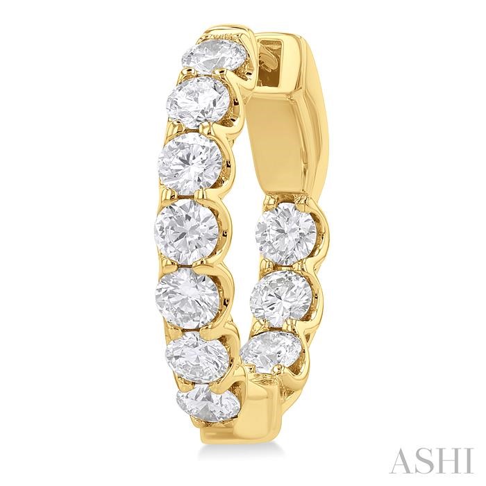 Inside-Out Diamond Round Hoop Earrings View 3