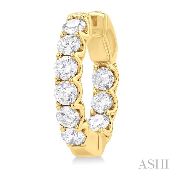 Inside-Out Diamond Round Hoop Earrings View 3