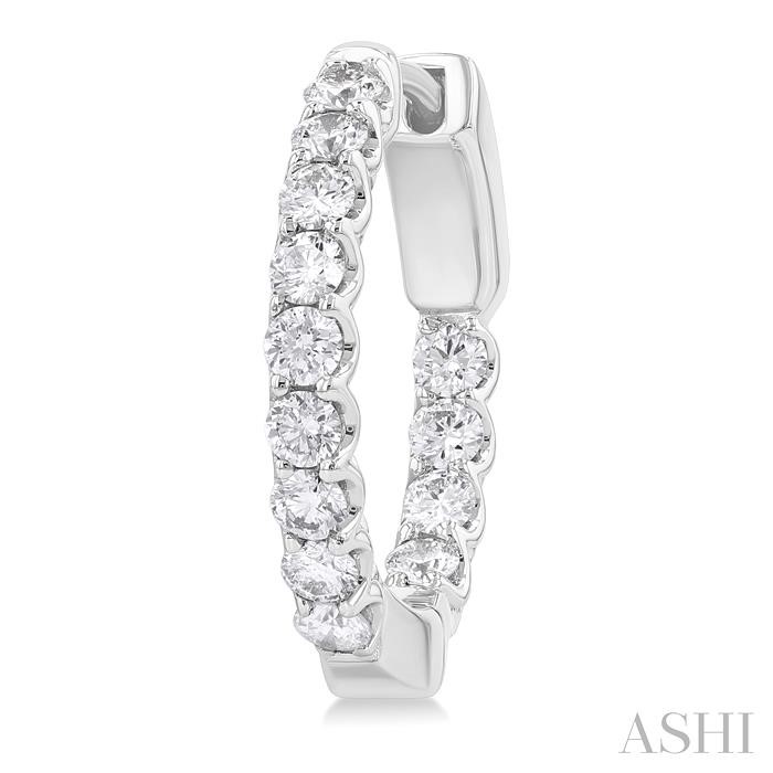 Inside-Out Diamond Round Hoop Earrings View 3