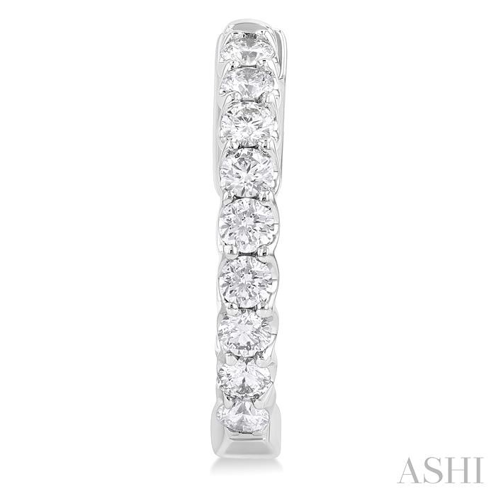 Inside-Out Diamond Round Hoop Earrings View 2