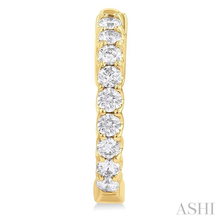 Inside-Out Diamond Round Hoop Earrings View 2