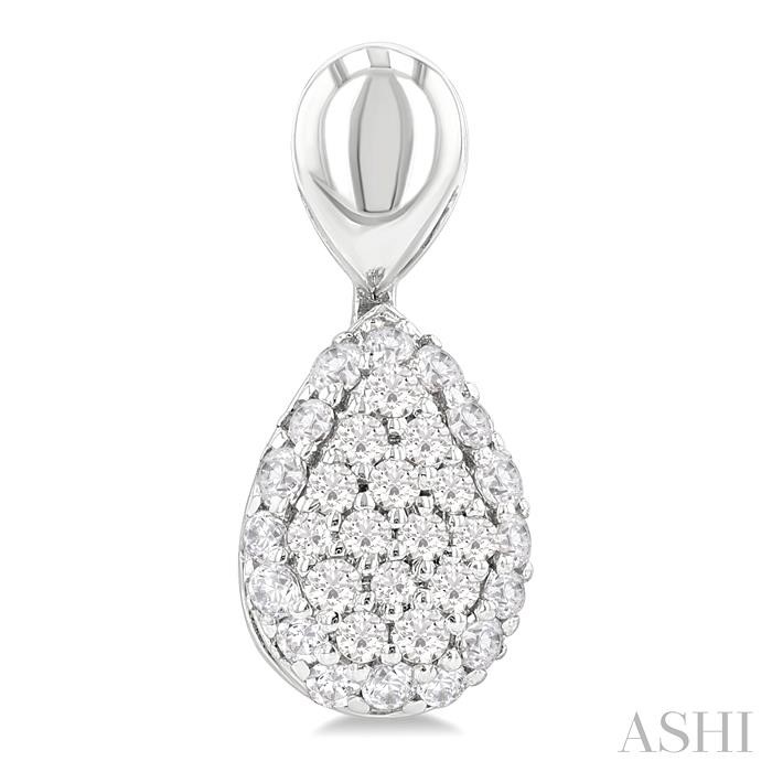Pave-Set Pear Shape Diamond Fashion Earrings View 2