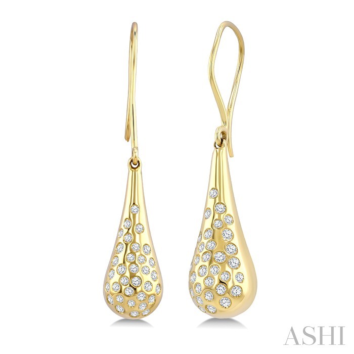 Aeris Gold Bold Mosaic Drop Diamond Fashion Earrings